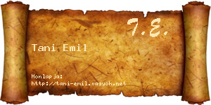 Tani Emil névjegykártya
