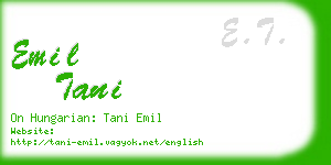 emil tani business card